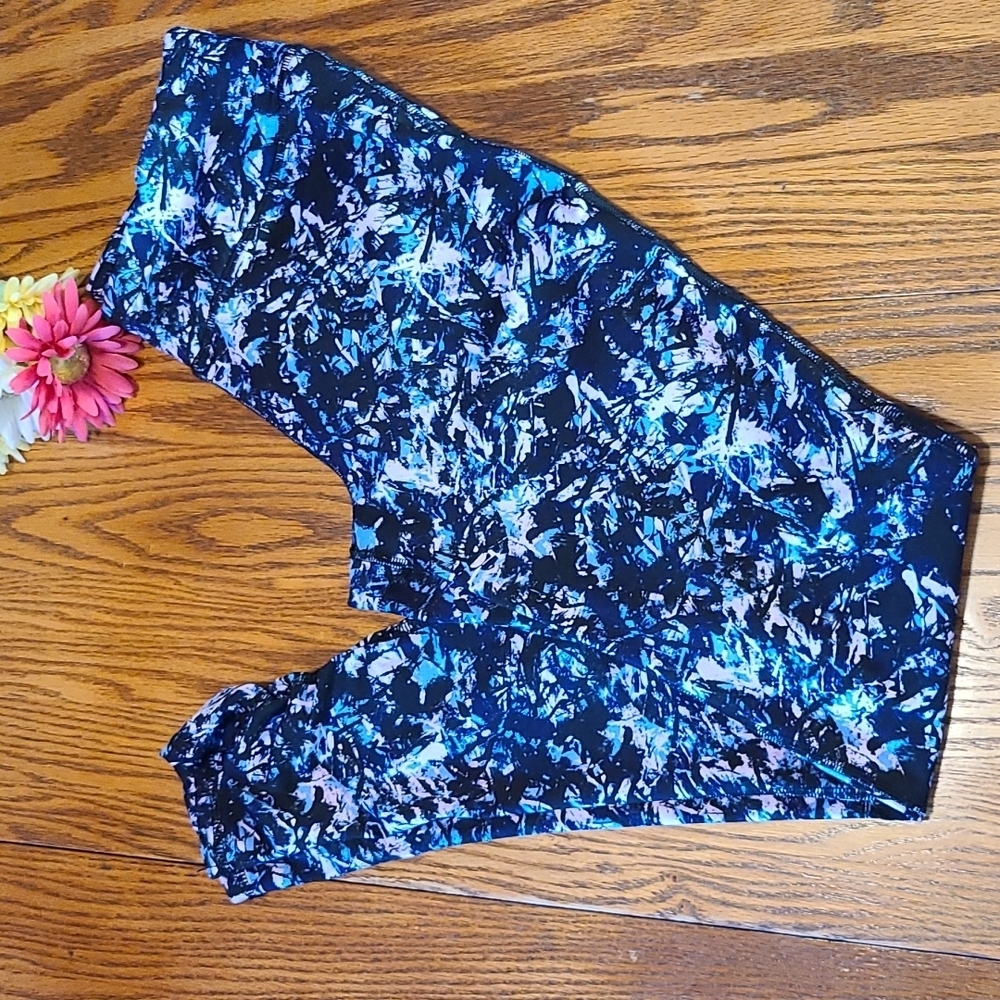 Gaiam Blue Patterned Athletic Pants - Ladies Medium